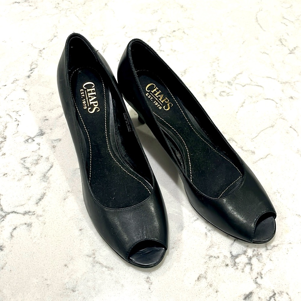 Chaps Peep Toe Pumps
